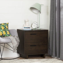 Load image into Gallery viewer, Modern End Table Nightstand in Brown Wood Finish