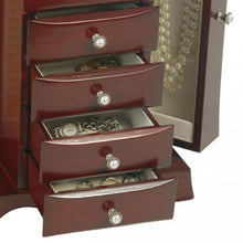 Load image into Gallery viewer, 4-Drawer Jewelry Box in Cherry - Mahogany Wood Finish