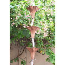 Load image into Gallery viewer, Floral Wide Mouth Copper Rain Chain with Easy Install Copper Hook