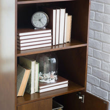 Load image into Gallery viewer, Modern Classic Mid-Century Style Bookcase Cabinet in Wallnut Wood Finish