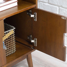 Load image into Gallery viewer, Modern Classic Mid-Century Style Bookcase Cabinet in Wallnut Wood Finish