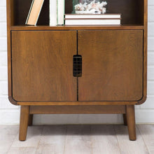 Load image into Gallery viewer, Modern Classic Mid-Century Style Bookcase Cabinet in Wallnut Wood Finish