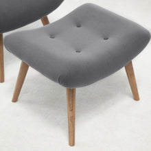 Load image into Gallery viewer, Modern Classic Mid-Century Style Gray Accent Chair and Ottoman