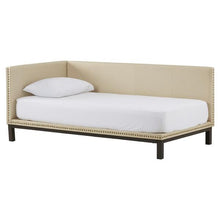 Load image into Gallery viewer, Tan Linen Fabric Upholstered Mid-Century Modern Daybed