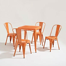 Load image into Gallery viewer, Mid Century French Cafe Style Metal Dining Table in Orange