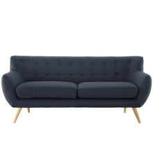 Load image into Gallery viewer, Modern Navy Blue Linen Upholstered Mid-Century Style Sofa Loveseat