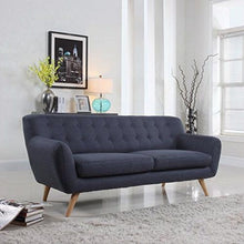 Load image into Gallery viewer, Modern Navy Blue Linen Upholstered Mid-Century Style Sofa Loveseat
