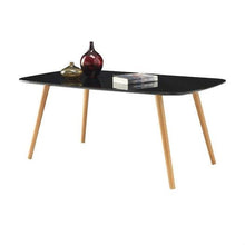 Load image into Gallery viewer, Modern Classic Mid-Century Style Black Top Coffee Table with Solid Wood Legs
