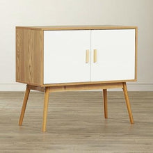 Load image into Gallery viewer, Mid-Century Modern Console Table Storage Cabinet with Solid Wood Legs