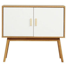 Load image into Gallery viewer, Mid-Century Modern Console Table Storage Cabinet with Solid Wood Legs