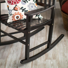 Load image into Gallery viewer, Indoor-Outdoor Patio Porch Black Slat Rocking Chair