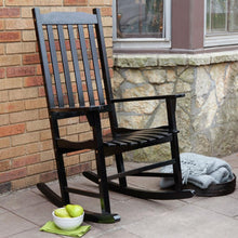Load image into Gallery viewer, Set of 2 - Indoor-Outdoor Patio Porch Black Slat Rocking Chairs