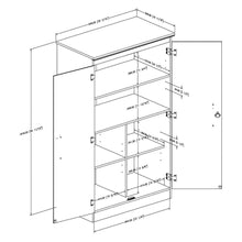 Load image into Gallery viewer, Cherry 2-Door Storage Cabinet Wardrobe Armoire for Bedroom Living Room or Home Office