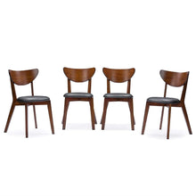 Load image into Gallery viewer, Modern Mid-Century Style 5-Piece Dining Set in Dark Brown Walnut Finish