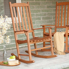 Load image into Gallery viewer, Set of 2 - Indoor-Outdoor Patio Porch Natural Slat Rocking Chairs