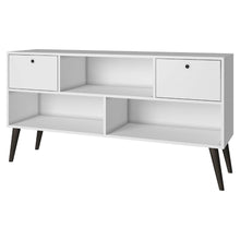 Load image into Gallery viewer, Mid-Century Modern Entertainment Center TV Stand in White Grey Wood Finish
