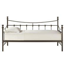 Load image into Gallery viewer, Twin size Contemporary Dark Brown Metal Daybed with Wood Slats