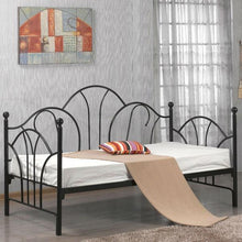 Load image into Gallery viewer, Twin size Contemporary Black Metal Day Bed Frame with Slats