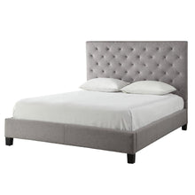 Load image into Gallery viewer, Queen size Button Tufted Grey Upholstered Platform Bed