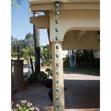 Load image into Gallery viewer, Pure Copper with Green Patina 8.5-Ft Rain Chain with Hammered Cups