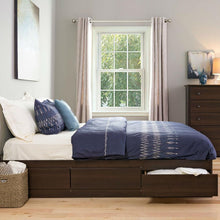 Load image into Gallery viewer, King size Modern Espresso Platform Bed Frame with 6 Storage Drawers