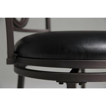 Load image into Gallery viewer, Metal 30-inch Bar Stool with Black Faux Leather Swivel Seat