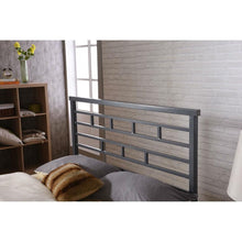 Load image into Gallery viewer, Queen Platform Bed Frame with Metal Headboard in Titanium Silver Finish