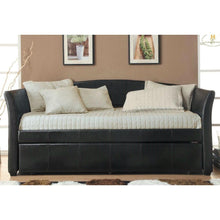 Load image into Gallery viewer, Twin size Dark Brown Faux Leather Daybed with Trundle Bed