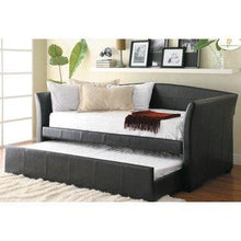 Load image into Gallery viewer, Twin size Dark Brown Faux Leather Daybed with Trundle Bed