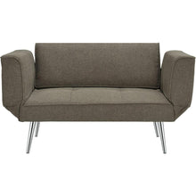 Load image into Gallery viewer, Modern Euro Style Futon Sofa Bed with metal Legs in Gray Upholstery