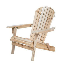Load image into Gallery viewer, Folding Adirondack Chair for Patio Garden in Natural Wood Finish