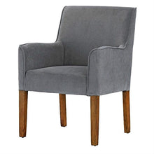 Load image into Gallery viewer, Modern Grey Linen Upholstered Armchair with Wooden Legs