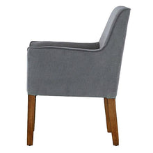 Load image into Gallery viewer, Modern Grey Linen Upholstered Armchair with Wooden Legs