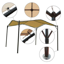 Load image into Gallery viewer, Outdoor Patio 12 x 12 Ft Gazebo with Beige Waterproof Canopy