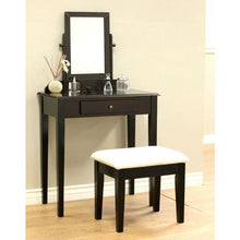 Load image into Gallery viewer, Contemporary Espresso Vanity Set with Beveled Mirror