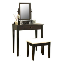 Load image into Gallery viewer, Contemporary Espresso Vanity Set with Beveled Mirror