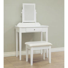 Load image into Gallery viewer, Contemporary White Vanity Set with Beveled Mirror