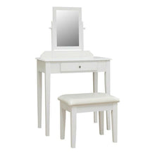 Load image into Gallery viewer, Contemporary White Vanity Set with Beveled Mirror