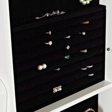 Load image into Gallery viewer, Modern Jewelry Armoire Full Length Tilting Cheval Mirror in Gloss White Finish