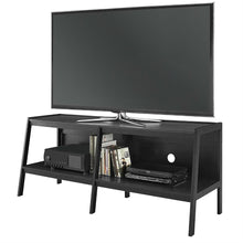Load image into Gallery viewer, Modern 60-inch Ladder Style TV Stand in Black Finish
