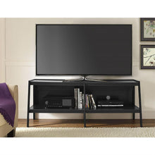 Load image into Gallery viewer, Modern 60-inch Ladder Style TV Stand in Black Finish