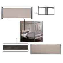 Load image into Gallery viewer, King size Modern Metal Platform Canopy Bed Frame with Upholstered Headboard and Footboard
