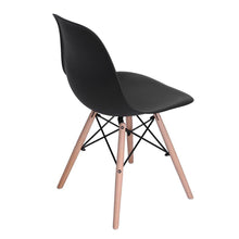 Load image into Gallery viewer, Set of 4 Modern Armless Dining Chairs in Black with Wood Legs