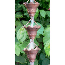 Load image into Gallery viewer, Mariposa 100% Copper 8.5 Ft Rain Chain Cascading Water Cups