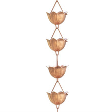 Load image into Gallery viewer, Lotus Flower 8.5-Ft Pure Copper Rain Chain for Rain Gutter - Barrel