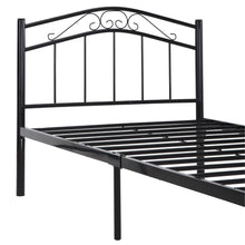 Load image into Gallery viewer, Twin size Black Metal Platform Bed with Headboard and Footboard