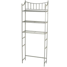 Load image into Gallery viewer, Bathroom Space Saving Over the Toilet Linen Tower Shelving Unit in Nickel Finish