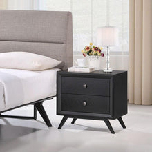 Load image into Gallery viewer, Modern Mid-Century Style Nightstand End Table in Black Wood Finish