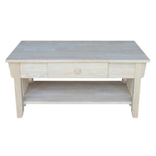 Load image into Gallery viewer, Unfinished Solid Wood Coffee Table Drawer and Shelf