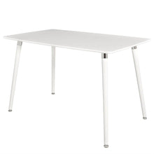 Load image into Gallery viewer, Modern Mid-Century Style Dining Table in White with Wood Legs